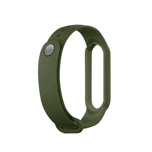 Silicone Strap, green, laid flat, joined, direct top view