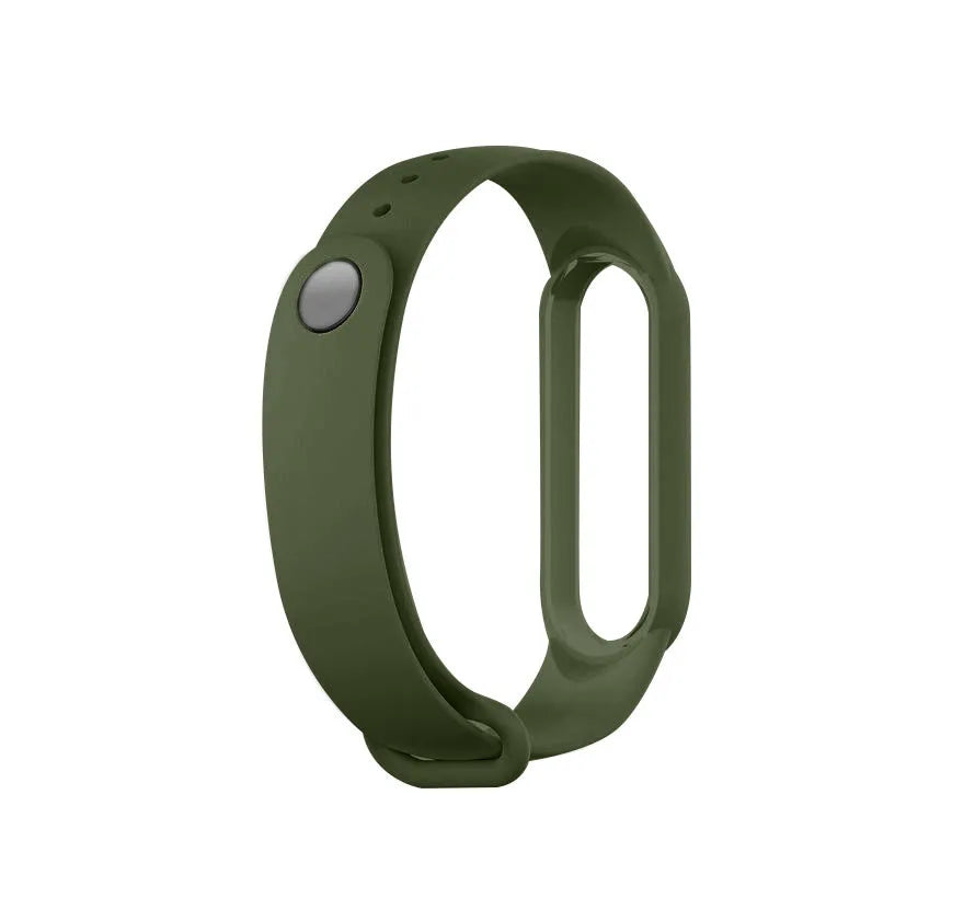 Silicone Strap, green, laid flat, joined, direct top view