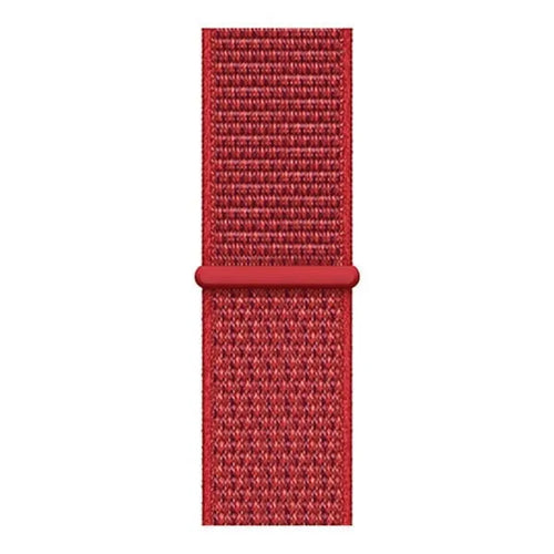 Nylon Strap, red, laid flat, joined, direct top view