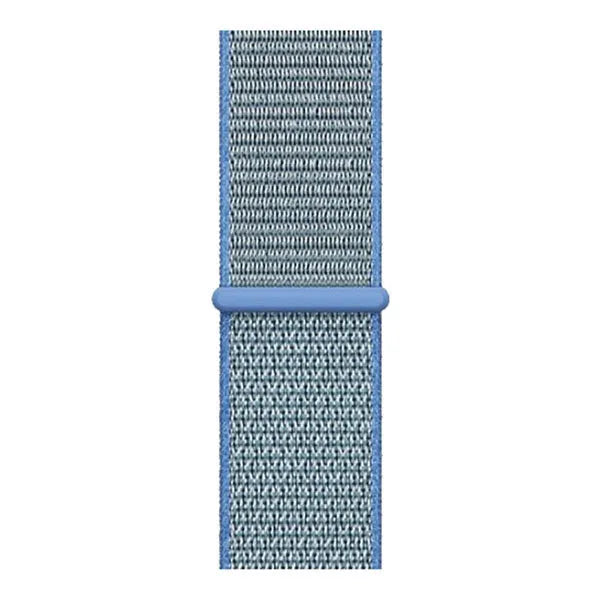 Nylon Strap, blue, laid flat, joined, direct top view
