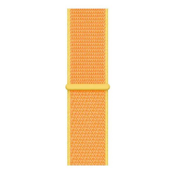 Nylon Strap, light yellow, laid flat, joined, direct top view