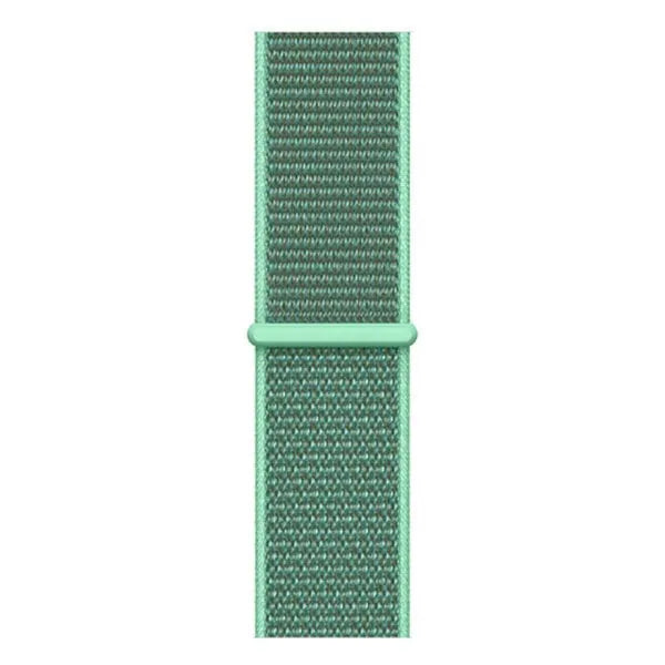 Nylon Strap, mint, laid flat, joined, direct top view