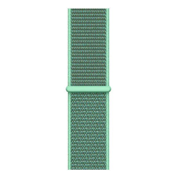 Nylon Strap, mint, laid flat, joined, direct top view