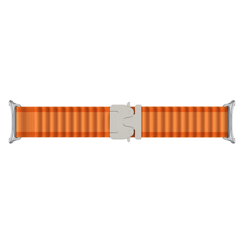 Samsung Galaxy Watch 8 Classic Outdoor Nylonarmband mit P-Schnalle (Orange/Silber)