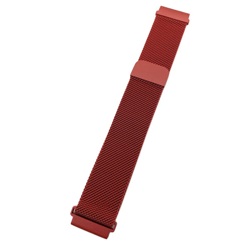Milanese Strap, red, laid flat, joined, direct top view