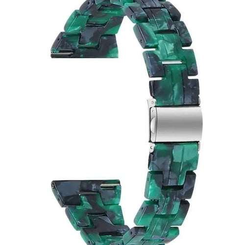 Metal Resin Strap, green, laid flat, joined, direct top view
