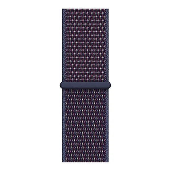 Nylon Strap, indigo blue, laid flat, joined, direct top view