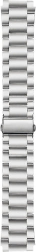 Titanium Strap, silver, laid flat, joined, direct top view