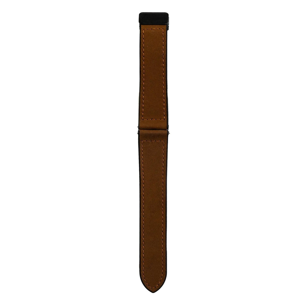 D-Buckle Leather Strap, brown, laid flat, joined, direct top view