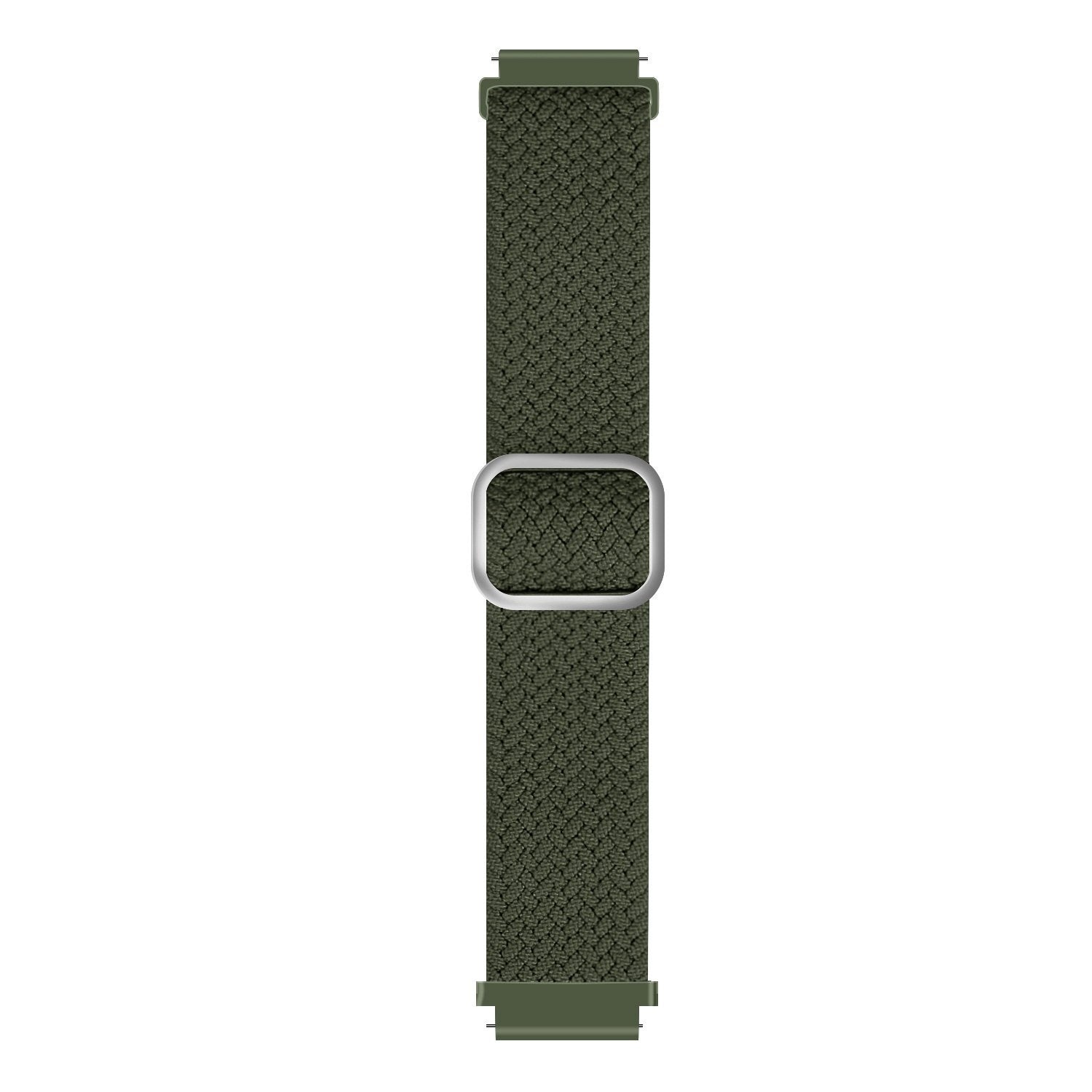 Nylon Adjustable Braided Strap, green, laid flat, joined, direct top view