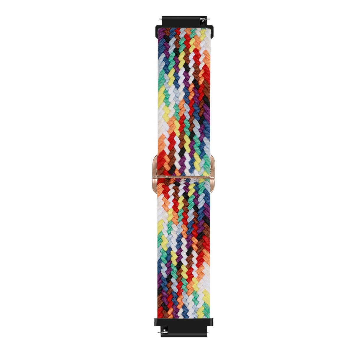 Nylon Adjustable Braided Strap, colourful, laid flat, joined, direct top view