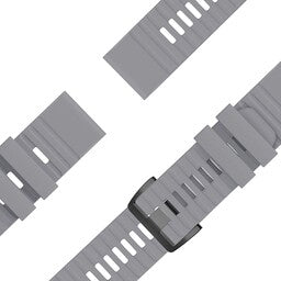 Bandz Garmin Instinct 3 - 45mm siliconen band met gesp (grijs)