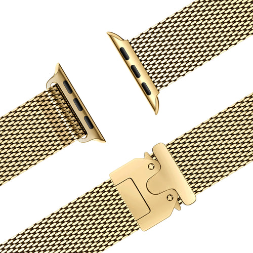 Bandz Apple Watch Ultra Milanese loop band met P-buckle (goud)