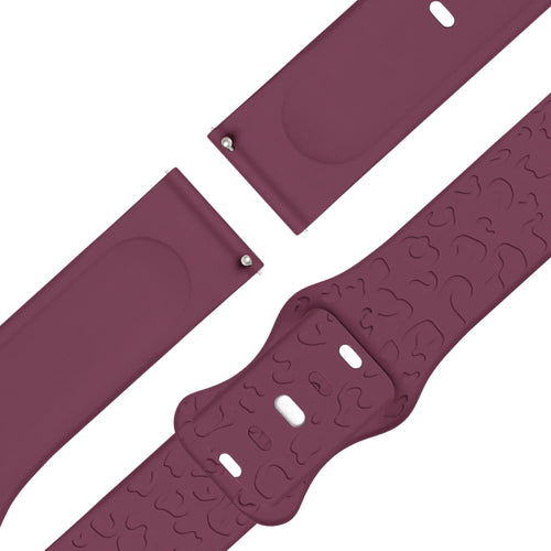Bandz Garmin Bounce 2 Silicone Strap 'Leopard' (Wine Red)
