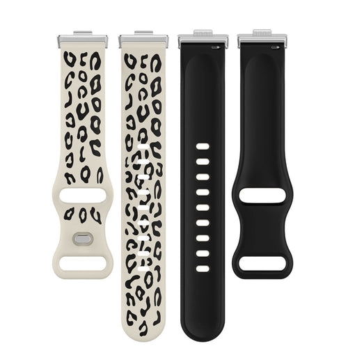 Huawei Watch Fit 4 siliconen leopard bandje (sterrenlicht/zwart)