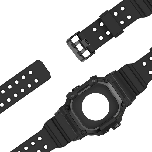 Bandz Correa TPU con funda Apple Watch Ultra (negro con negro)