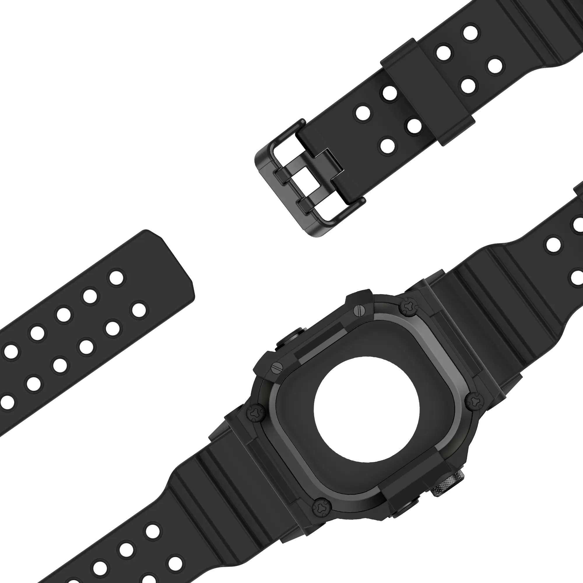 Bandz Correa TPU con funda Apple Watch Ultra (negro con negro)