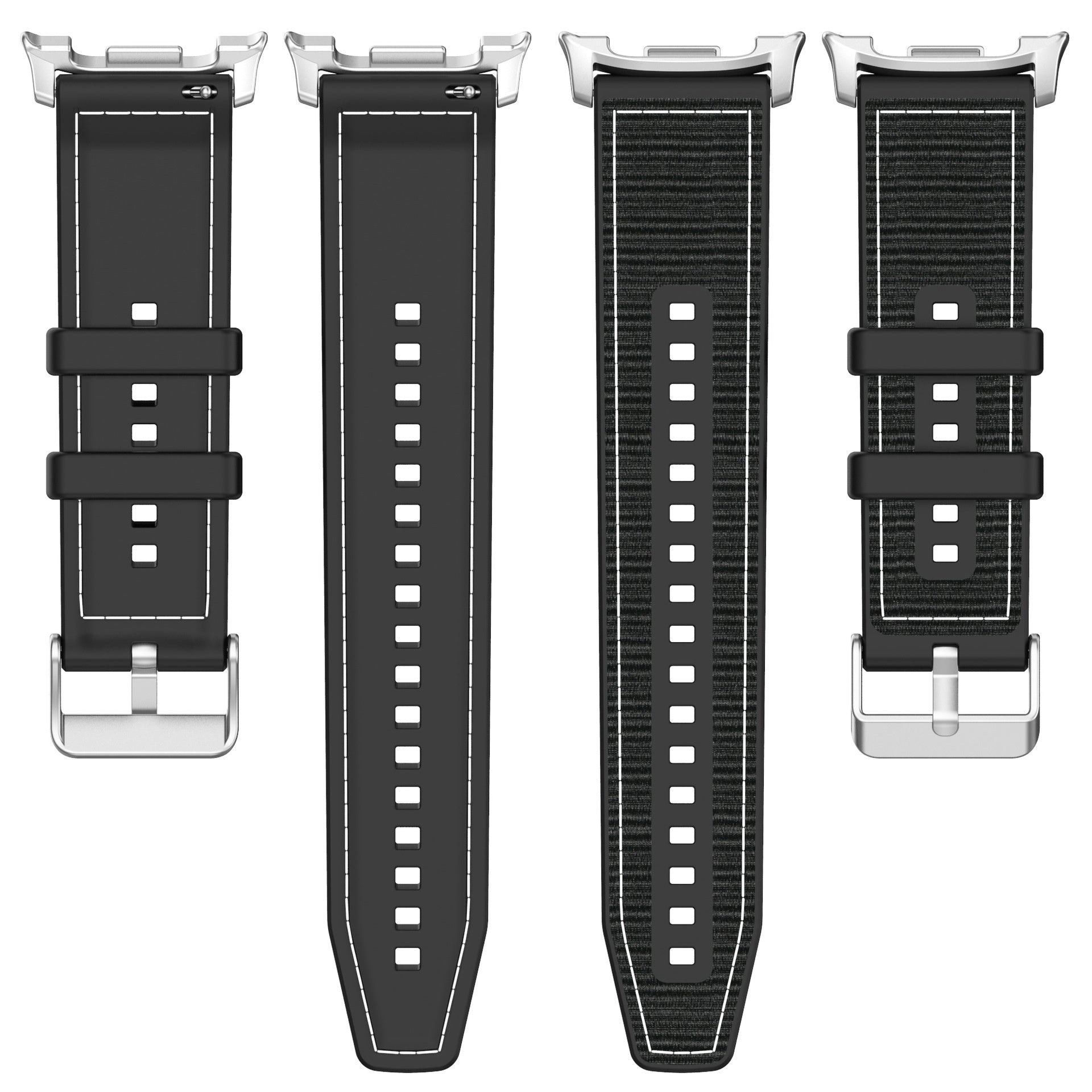 Samsung Galaxy Watch 8 - 44mm nylon hybrid bandje (zwart)