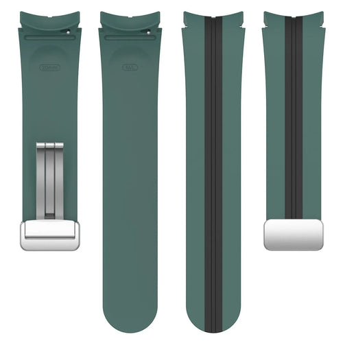 Silicone Magnetic Sport Strap, laid flat, separate parts, top and underside view
