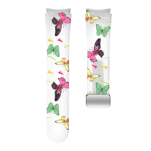 Silicone Magnetic Patterned Strap, laid flat, separate parts, top and underside view