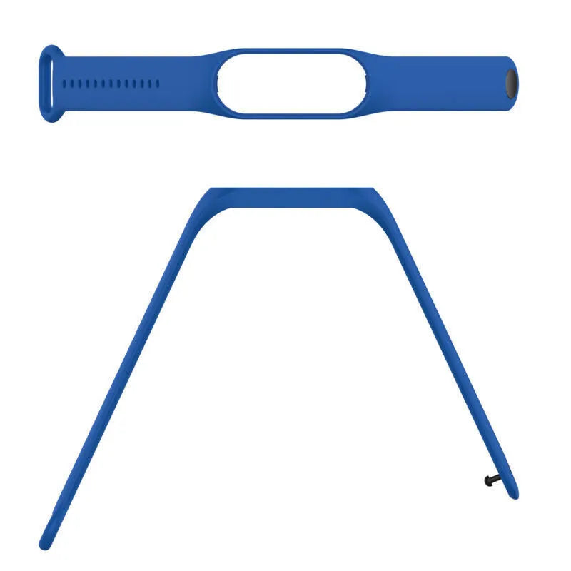Silicone Strap, laid flat, separate parts, top and underside view