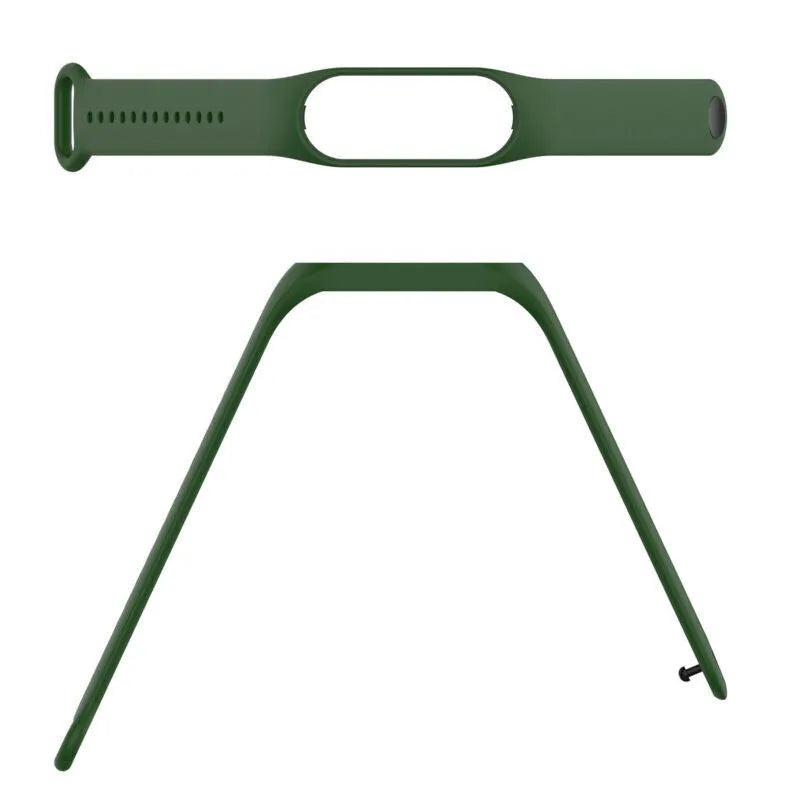 Silicone Strap, laid flat, separate parts, top and underside view