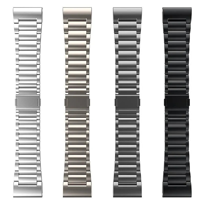 Magnetic Titanium Strap, laid flat, separate parts, top and underside view