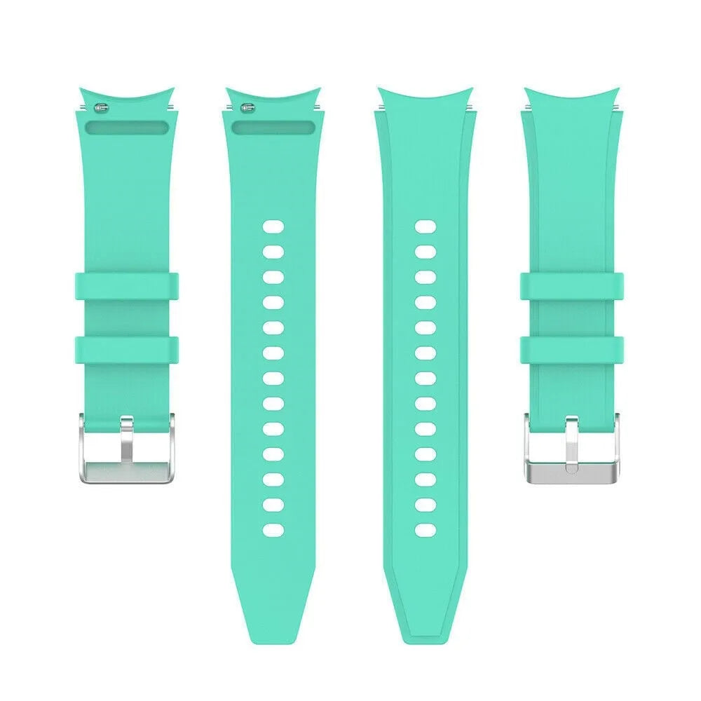 Silicone Strap 'Perfect Fit', laid flat, separate parts, top and underside view