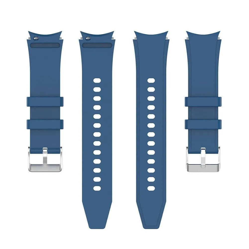 Silicone Strap 'Perfect Fit', laid flat, separate parts, top and underside view