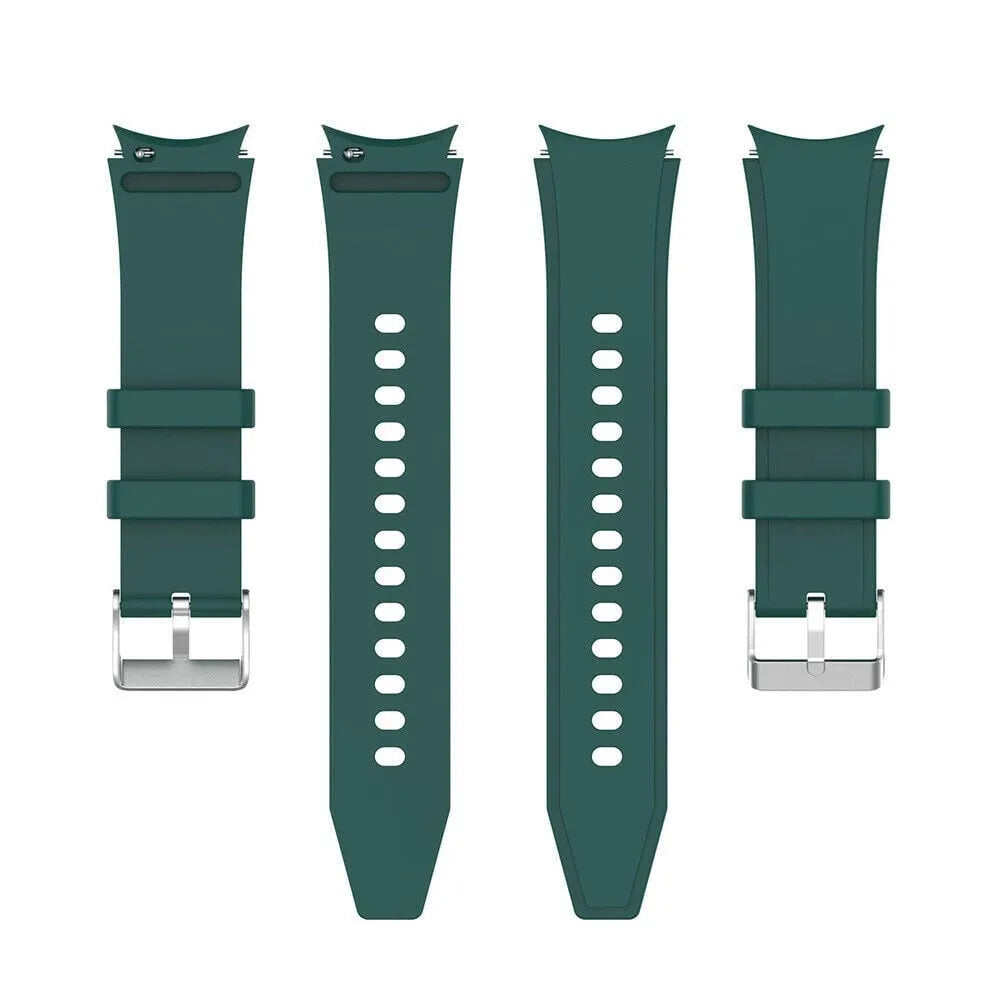 Silicone Strap 'Perfect Fit', laid flat, separate parts, top and underside view