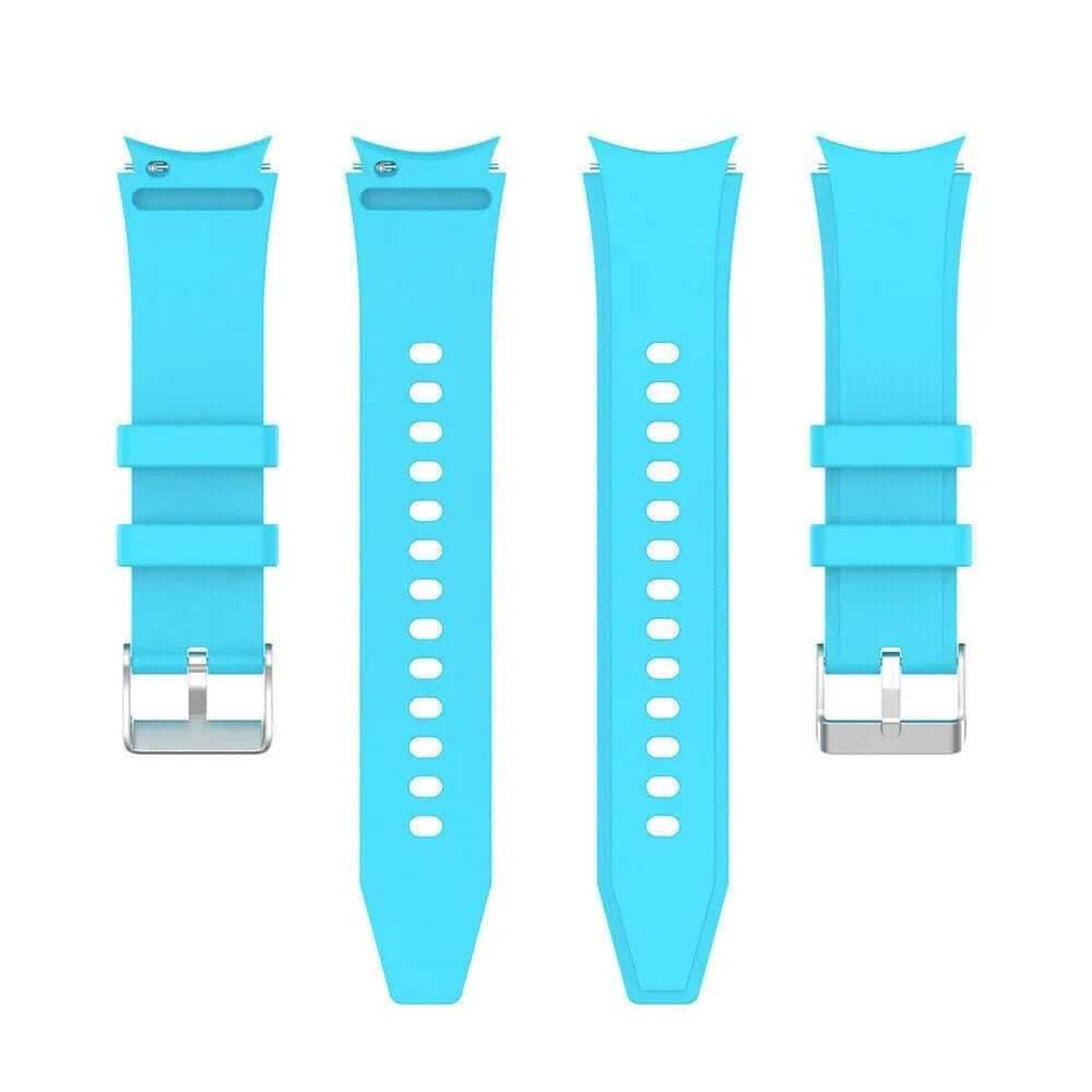 Silicone Strap 'Perfect Fit', laid flat, separate parts, top and underside view