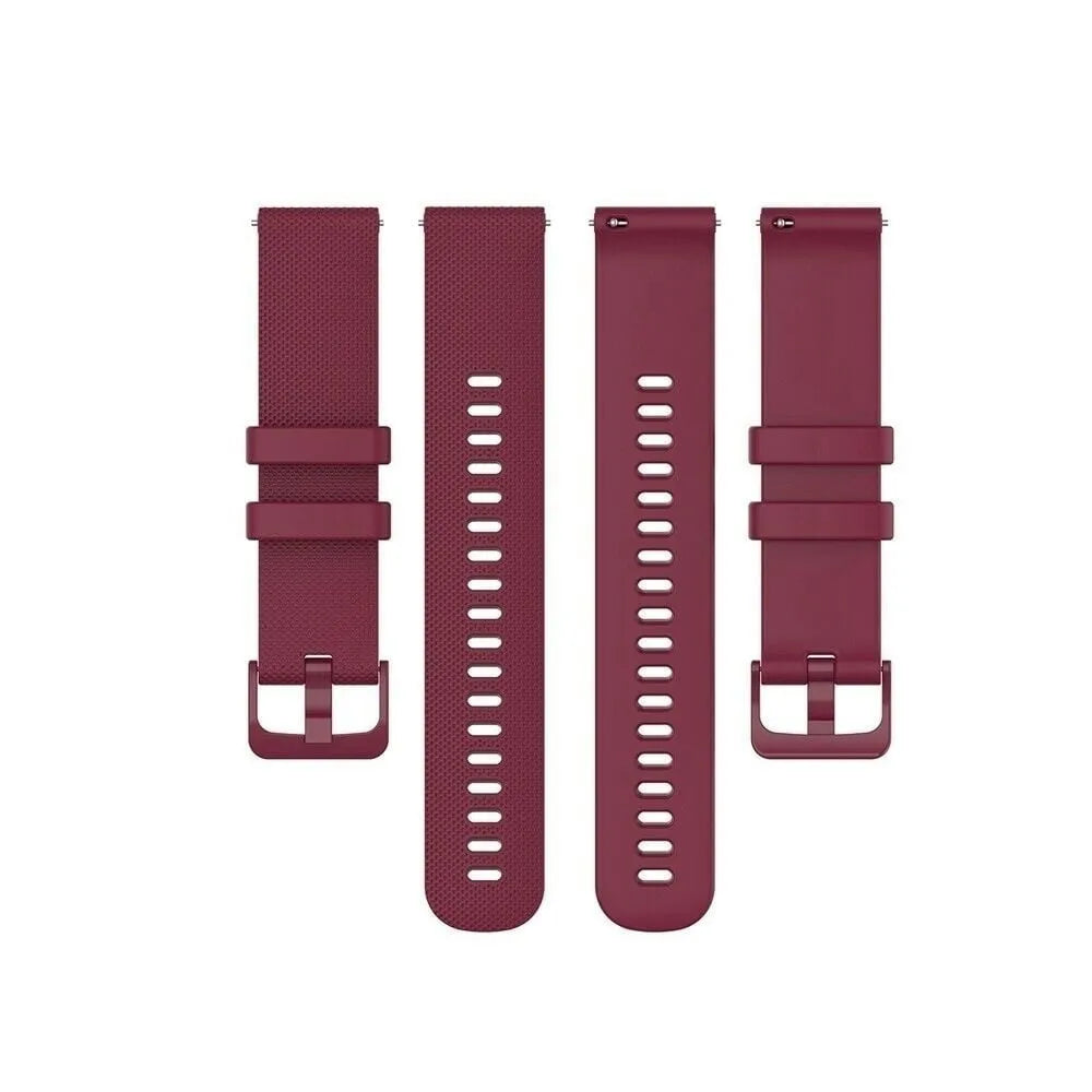 Premium Silicone Strap, laid flat, separate parts, top and underside view