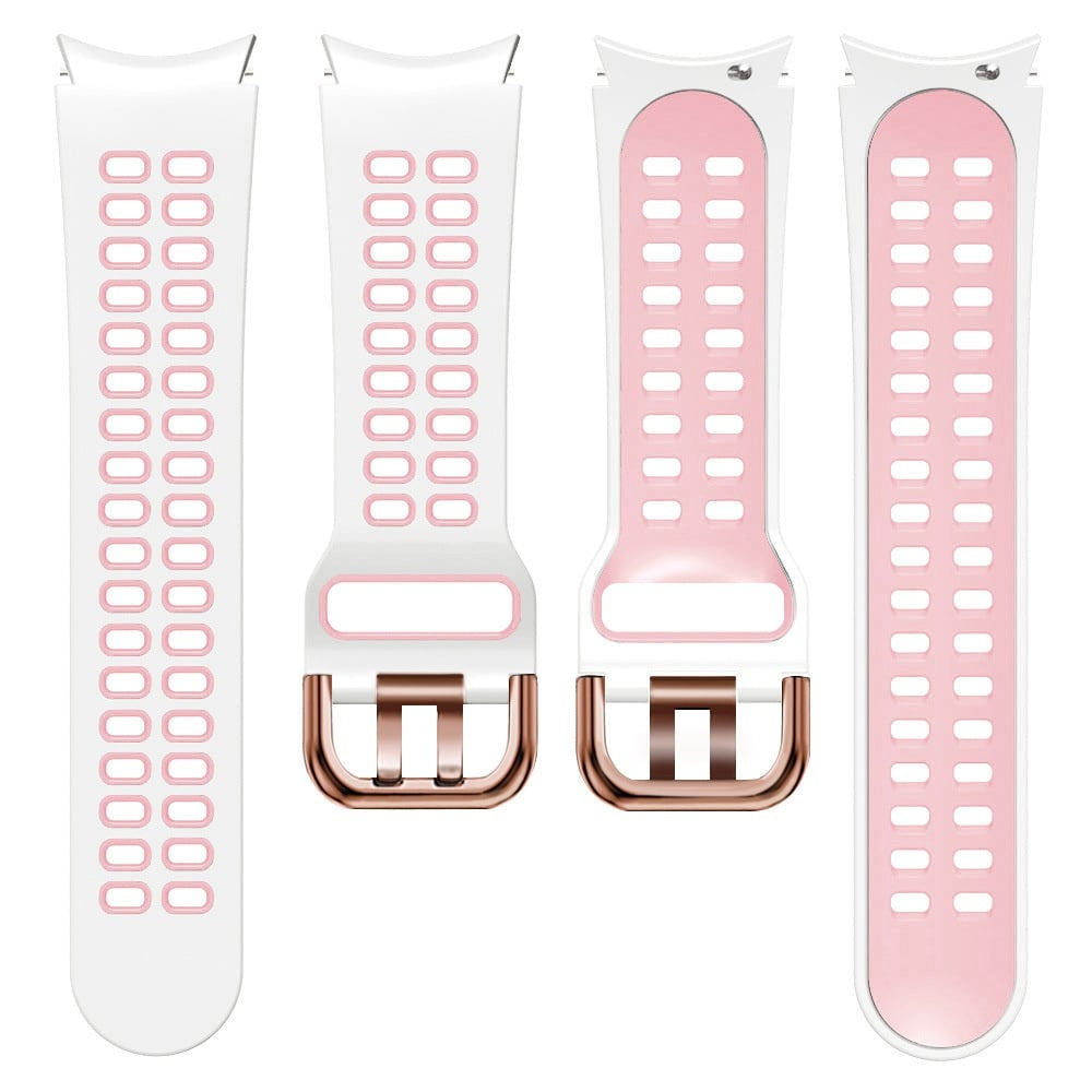Silicone Squared Sport Strap, laid flat, separate parts, top and underside view