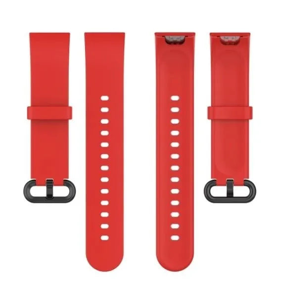 Silicone Strap, laid flat, separate parts, top and underside view
