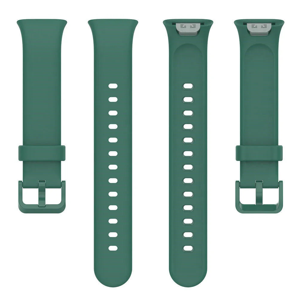 Silicone Strap, laid flat, separate parts, top and underside view