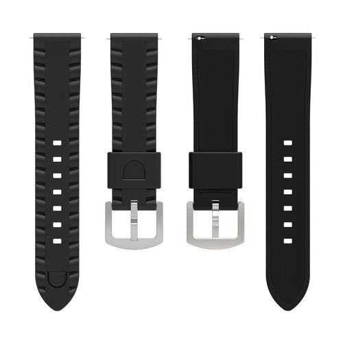 Universal 24mm Gewebtes Silikonarmband (Schwarz)
