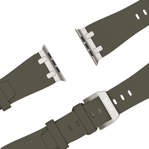 BALR Apple Watch Ultra liquid siliconen band (bruin/titanium)