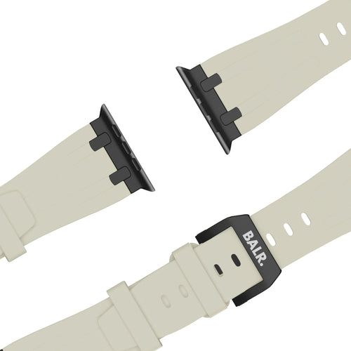 BALR Apple Watch Ultra liquid siliconen band (beige/zwart)