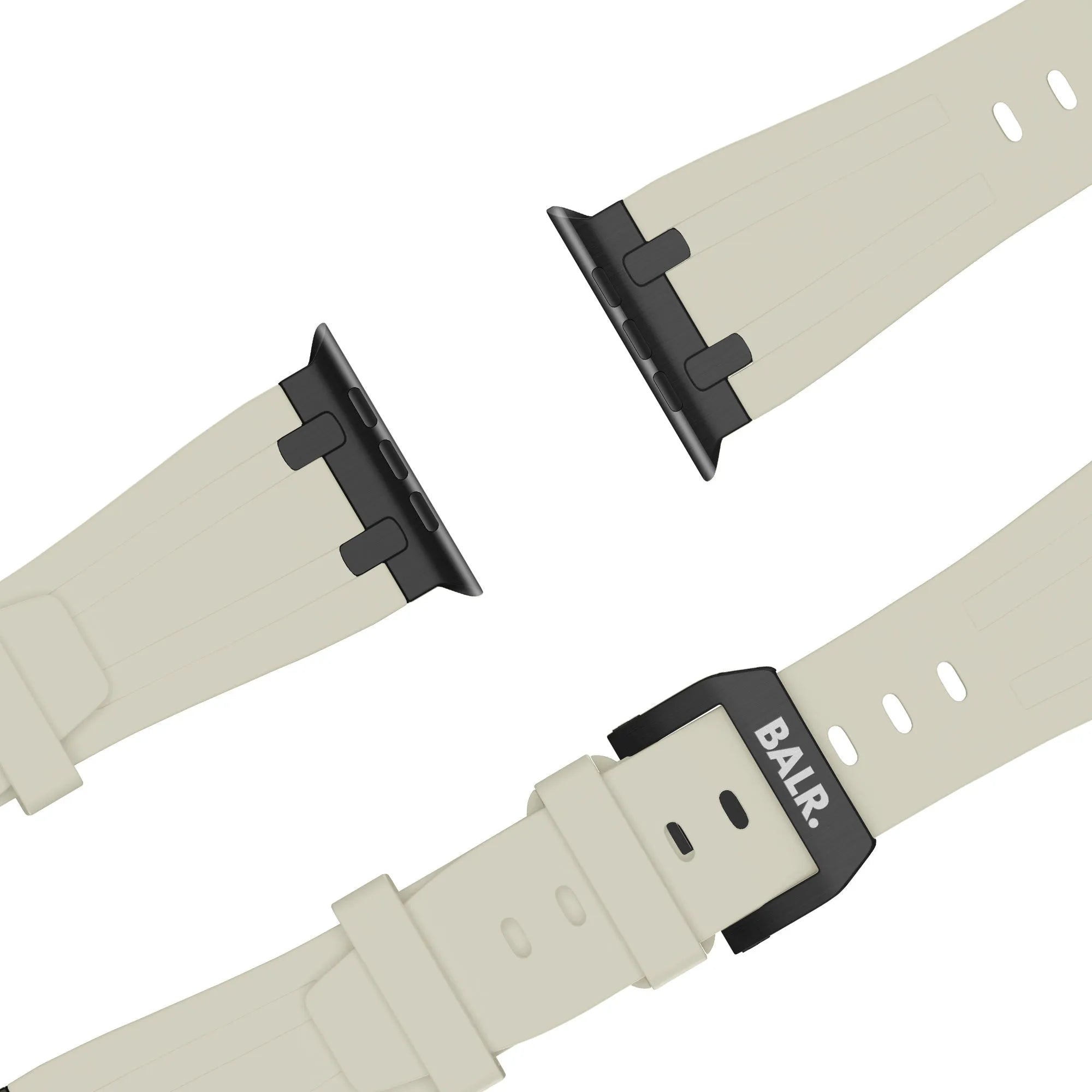 BALR Apple Watch Ultra liquid siliconen band (beige/zwart)