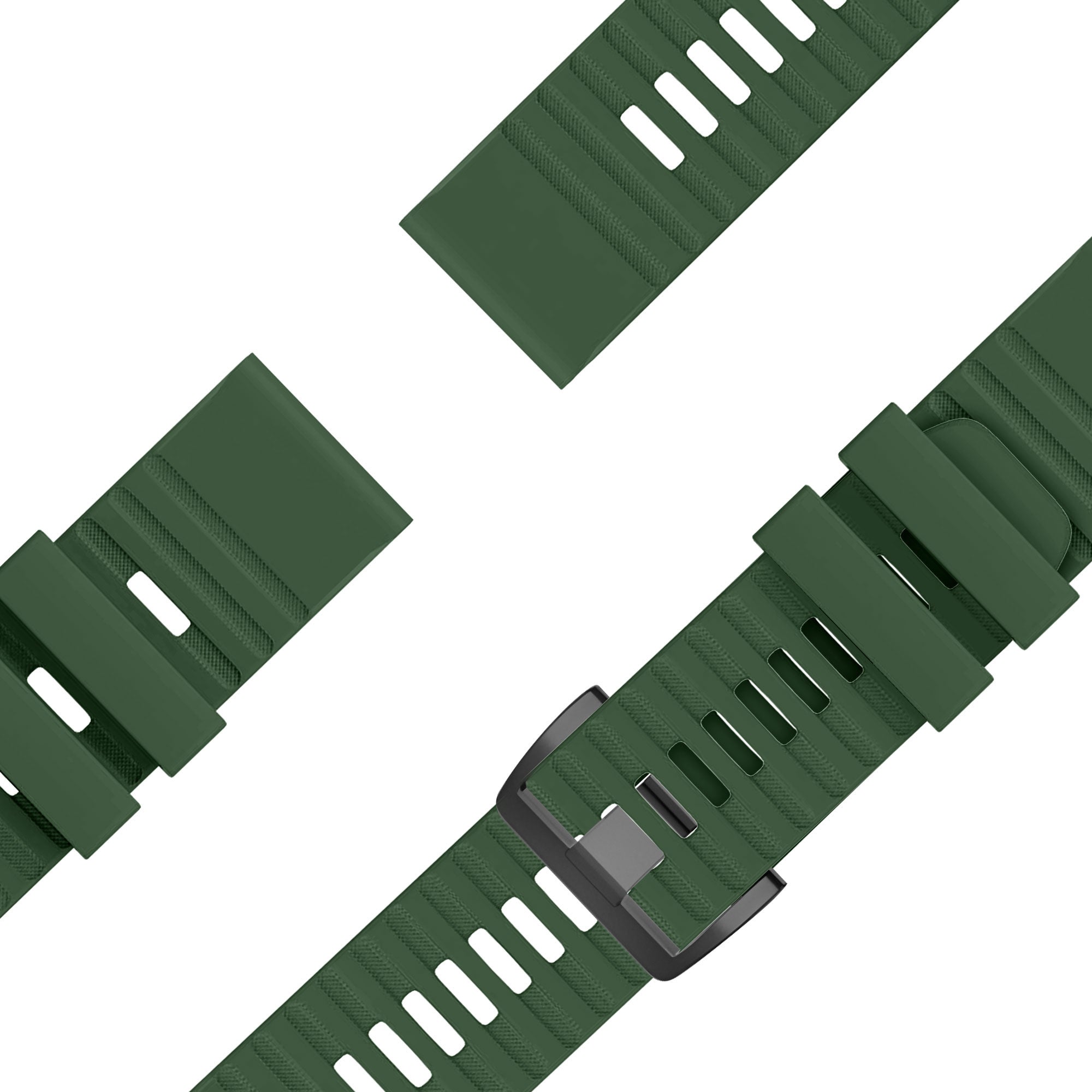 Bandz Garmin Quatix 8 - 51mm siliconen band met gesp (donkergroen)