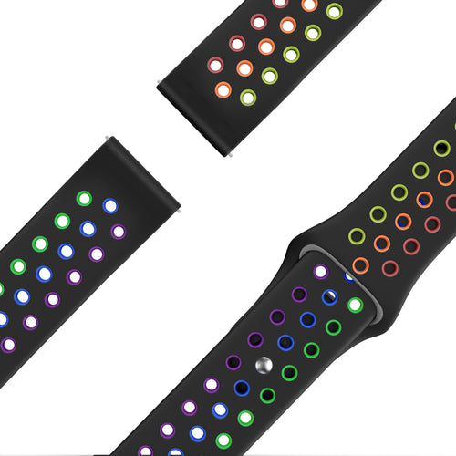 Bandz Amazfit Active 3 Premium Sport Strap 'Deluxe' (Black/Colourful)