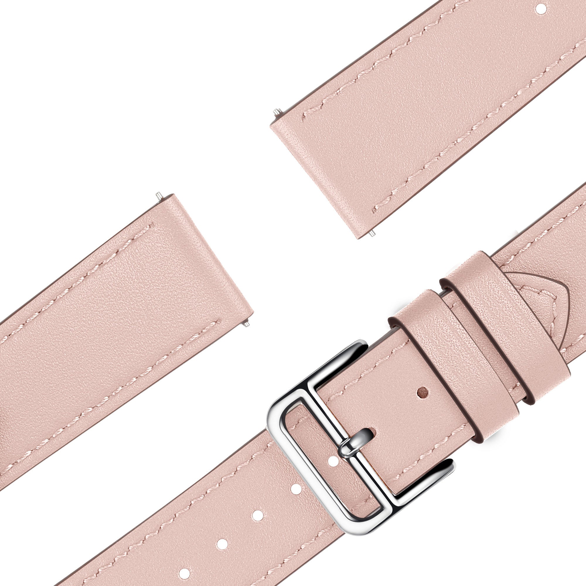 Bandz Amazfit Active 3 Premium Leather Strap 'Deluxe' (Pink)