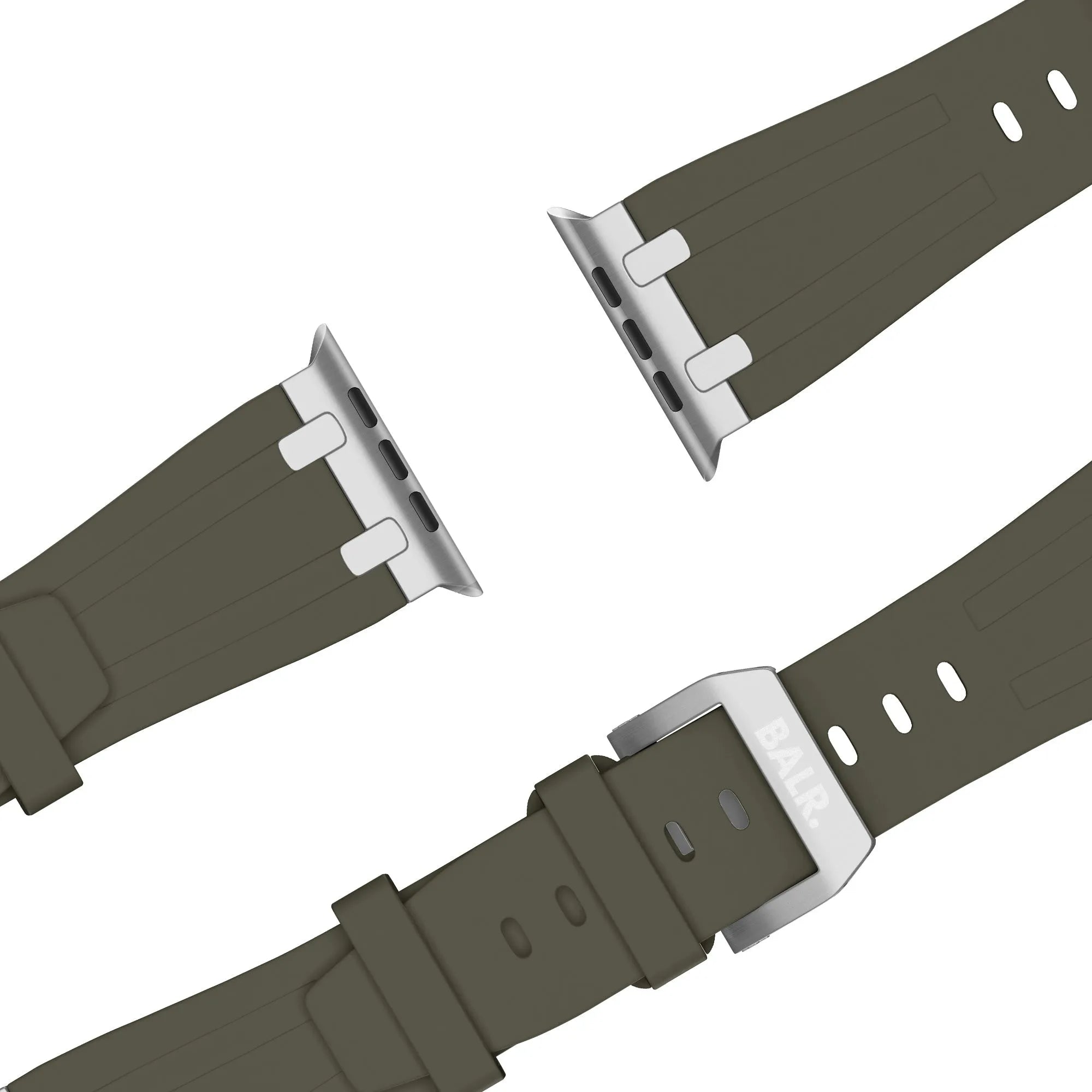 Balr. Apple Watch Ultra flüssiges Silikonarmband (Braun/Silber)