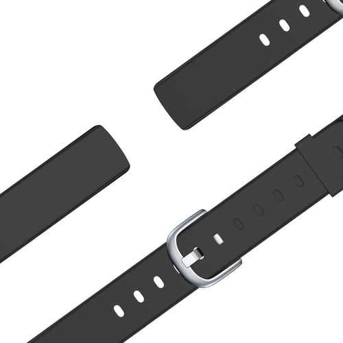 Silicone Strap 'Classic', black, laid flat, joined, 45° top view