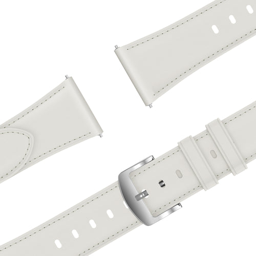 Bandz Huawei Watch GT 5 Pro - 42mm lederen band 'Easy fit' (wit)