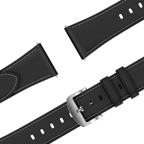 Bandz Correa cuero 'Easy Fit' Actyve Smartwatch 20mm (negro)