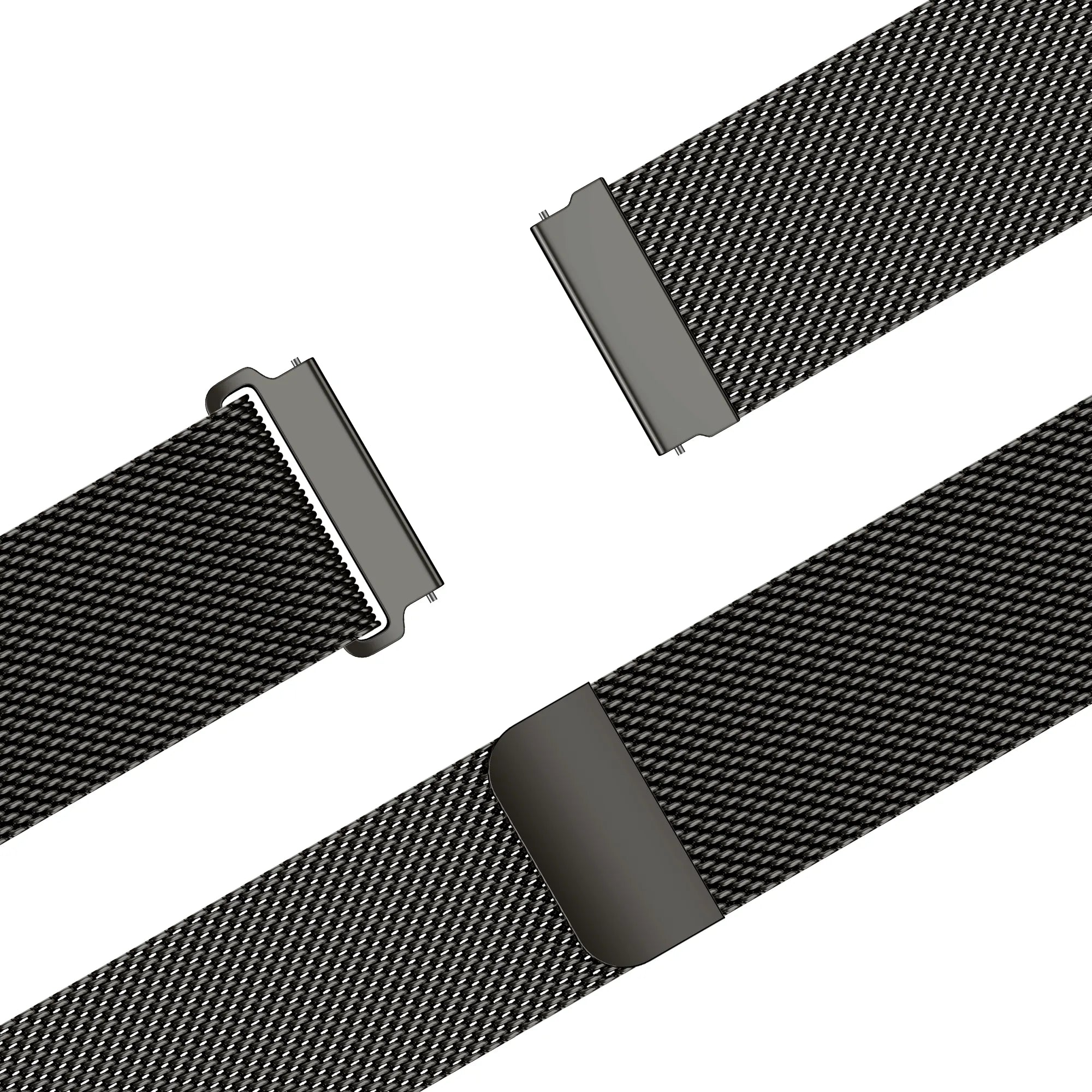 Bandz Huawei Watch GT 5 - 46mm 'One push' Milanese band (titanium grijs)