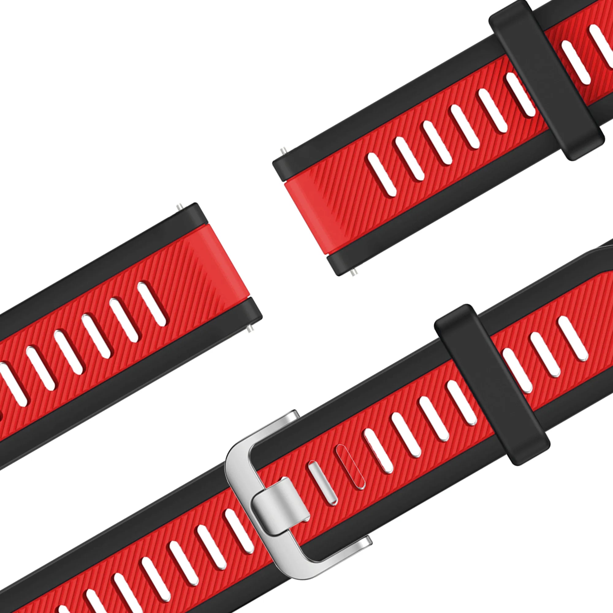 Bandz Garmin Forerunner 265 Dual Sportarmband mit Schnalle (Schwarz/Rot)