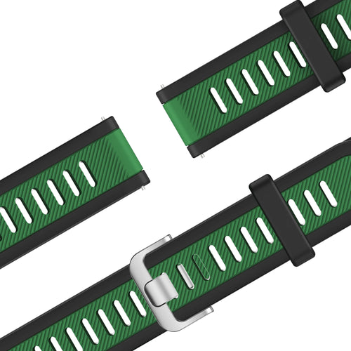Bandz Garmin Venu 2 Dual Sportarmband mit Schnalle (Schwarz/Grün)