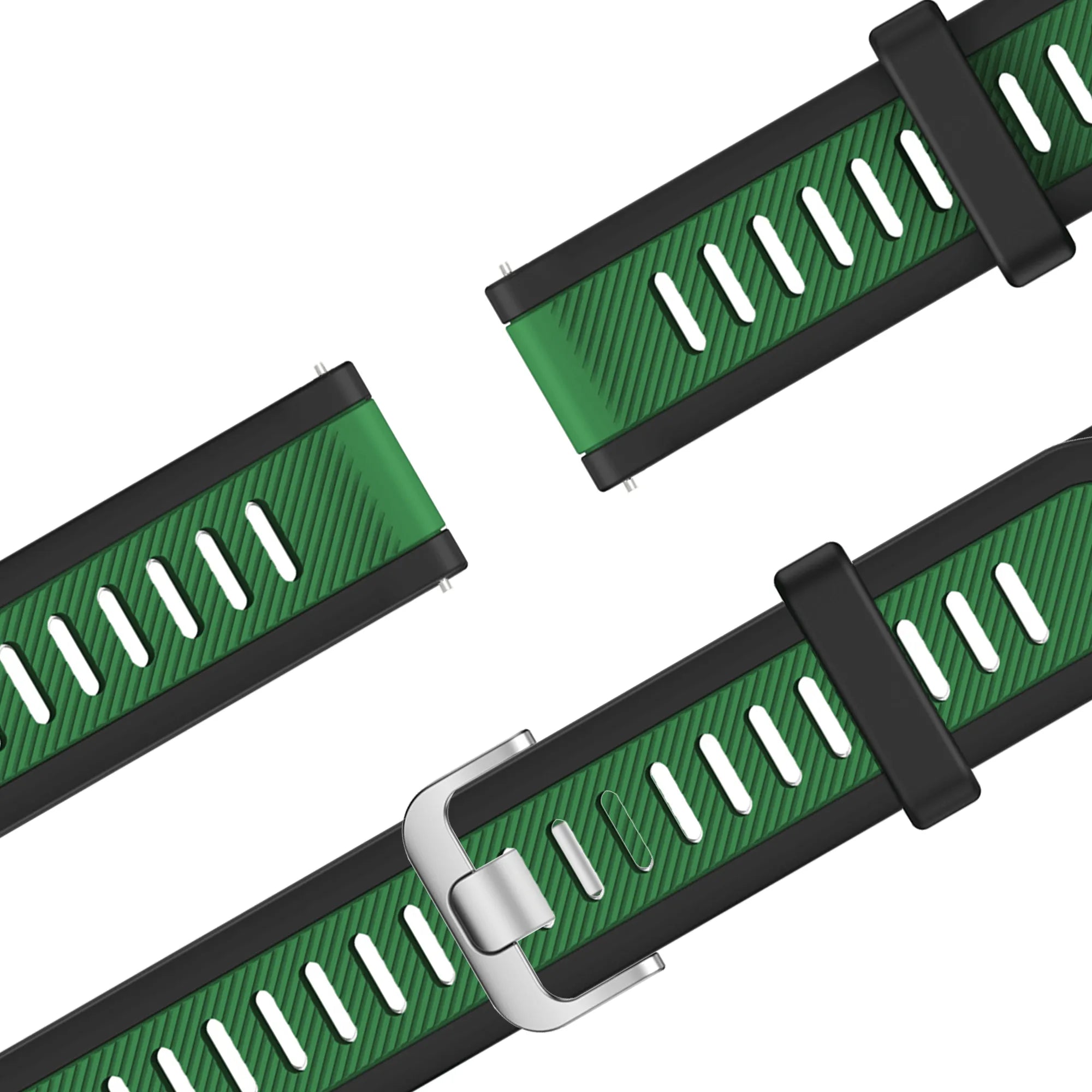 Bandz Bracelet dual sport avec boucle Garmin Venu 2 (noir/vert)